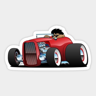 Highboy hot rod red roadster Sticker